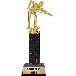 10.5 Inch Billiards Male Trophies - Black Midnight Billiards Male Trophy Awards Prime