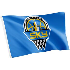 Desert Cactus Chicago Sky Flag Team WNBA 100% Polyester Indoor Outdoor 3 feet x 5 feet Flag (Black)