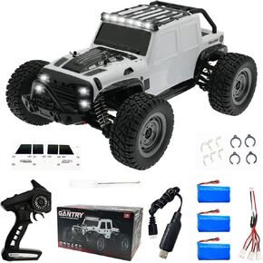 SCY16103 Pro Brushless RC Car 1/16 RC Truck with High Speed Max 70km/h 4 Channels Remote Control Truck 4WD RC Cars for Adults with 3pcs Upgraded 1500mah Battery (Red)