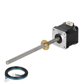 42x40 Nema 17 Stepper Motor Integrated 3.94in/100mm T8 Lead Screw 2000steps/rev High Torque 0.4Nm/56.64oz.in Bipolar 1.7A 2 Phase 4 Lead for 3D Printer CNC, 1.66x1.66x1.58inch