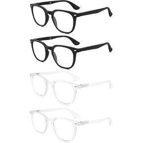 4 Pack Reading Glasses Blue Light Blocking Retro Computer Reader for Men Women