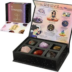 Crystals and Healing Stones, 6Pcs Healing Crystals, Positivity Crystal Set With Guide Book, Chakra Stones Crystals for Healing, Meditation, Yoga, Healing Gifts, Birthday Gifts for Women