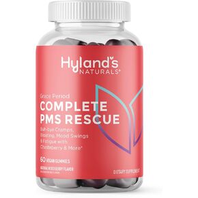 Hyland's Grace Period Complete PMS Rescue – 60 Vegan Gummies - with Chasteberry & Dong Quai for Menstrual Support & B6 + B12 for Red Blood Cell Formation