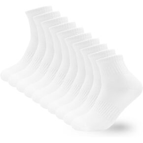bigvalley Men's 5 Pairs Ankle Athletic Socks - Breathable, Cushioned, Running & Sports Cotton Quarter Socks with Arch Support