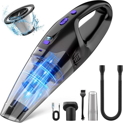 Handheld Vacuum Cordless Rechargeable with LED, Dust Busters Cordless Rechargeable, 1.65LBs Car Vacuum, USB Charge, Hand Vacuum Lightweight for Car, Home, Pet Hair… in Saudi Arabia