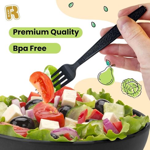 400 Count Plastic Silverware Heavy Duty - Clear Plastic Forks And Spoons Set - BPA Free Plastic Utensils Set - Heat Resistance Plastic Cutlery For All Occasions - 200 Forks And 200 Plastic Spoons in Saudi Arabia