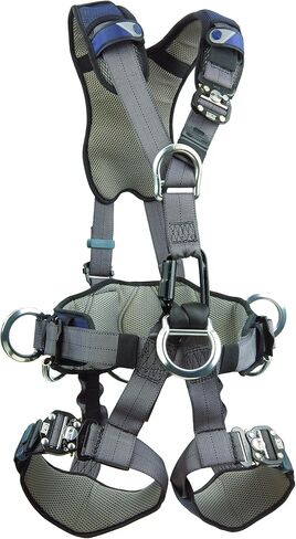 3M DBI-SALA ExoFit NEX 1113370 سرج الوصول/الإنقاذ بحبل أسود لكامل الجسم، 5 حلقات AlumD، حزام مع وسادة/حلقات جانبية على شكل حرف D، أشرطة للساق QC للقفل، صغير، أزرق/رمادي in Saudi Arabia