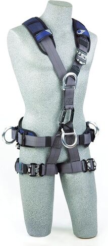 3M DBI-SALA ExoFit NEX 1113370 سرج الوصول/الإنقاذ بحبل أسود لكامل الجسم، 5 حلقات AlumD، حزام مع وسادة/حلقات جانبية على شكل حرف D، أشرطة للساق QC للقفل، صغير، أزرق/رمادي in Saudi Arabia