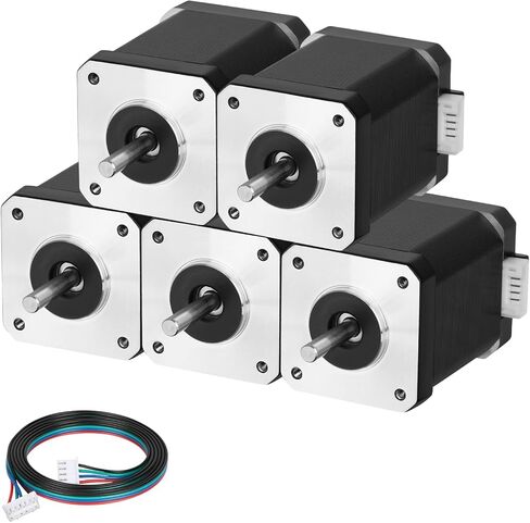 3pcs Nema 17 Stepper Motor 60MM Bipolar 2 A 70Ncm (99.12oz.in) 1.8 Degree Nema17 42 Stepper Motors Kit 2 Phase 4-Lead with 1m Cable and Connector for DIY CNC 3D Printer, 1.66x1.66x2.37inch in Kuwait