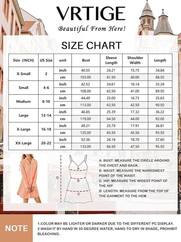 Vrtige Women's Striped Nightgown Collar V Neck Long Sleeve Button Down Nightwear Top Sleep Shirts Nightdress in Kuwait