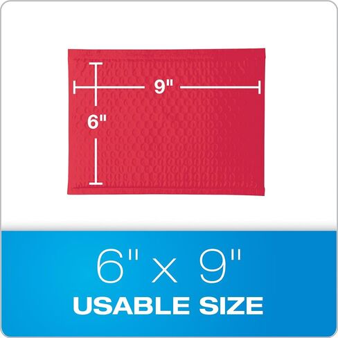 Quality Park Bubble Mailers, 6" x 9", Pink Poly Mailers, Padded Envelopes, Shipping Bags, Water Resistant, Self Seal, 50 Per Box (QUA85907) in Saudi Arabia