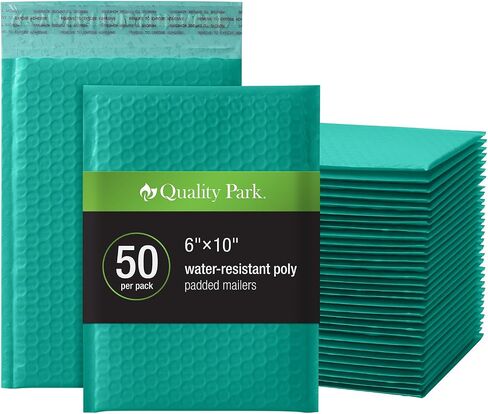Quality Park Bubble Mailers, 6" x 9", Pink Poly Mailers, Padded Envelopes, Shipping Bags, Water Resistant, Self Seal, 50 Per Box (QUA85907) in Saudi Arabia