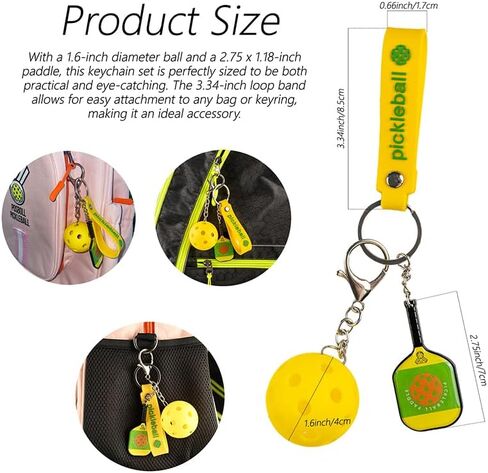Pickleball Keychains - Mini Pickleball Ornaments for Pickleball Lovers Pickleball Keychain pickleball accessories gifts pickleball accessories women - Perfect Pickleball Gifts in Saudi Arabia