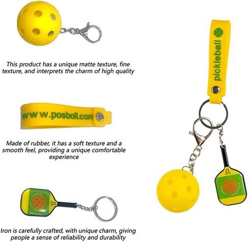 Pickleball Keychains - Mini Pickleball Ornaments for Pickleball Lovers Pickleball Keychain pickleball accessories gifts pickleball accessories women - Perfect Pickleball Gifts in Saudi Arabia