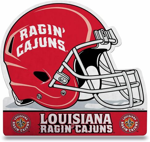 خوذة Rico Industries NCAA Louisiana-Lafayette Ragin Cajuns خوذة ناعمة من اللباد - EZ للتعليق - ديكور المنزل (غرفة الألعاب، كهف الرجال، غرفة النوم) in Saudi Arabia