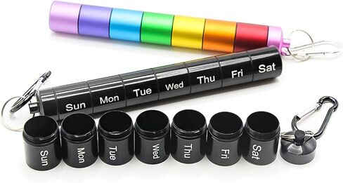 1 PCS Rainbow Metal Pill Organizer- Compact and Durable Medicine Organizer in Saudi Arabia