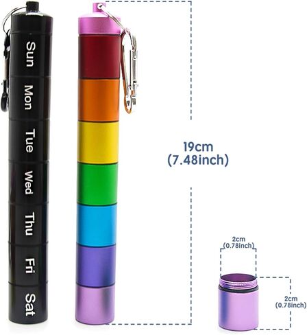 1 PCS Rainbow Metal Pill Organizer- Compact and Durable Medicine Organizer in Saudi Arabia