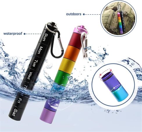 1 PCS Rainbow Metal Pill Organizer- Compact and Durable Medicine Organizer in Saudi Arabia