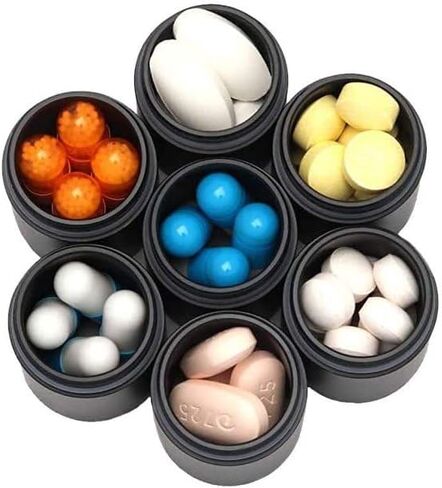 1 PCS Rainbow Metal Pill Organizer- Compact and Durable Medicine Organizer in Saudi Arabia