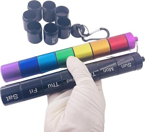 1 PCS Rainbow Metal Pill Organizer- Compact and Durable Medicine Organizer in Saudi Arabia