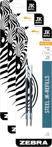 Zebra Pen G-402 Retractable Gel Pen, Stainless Steel Barrel, Fine Point, 0.5mm, Black Ink, 12-Pack in Saudi Arabia