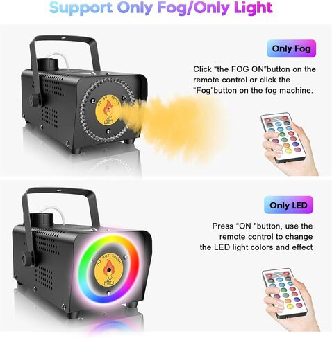 Fansteck Fog Machine, Smoke Machine with 72 LED Lights Effect, 500W and 2000CFM Fog with Wireless Remote Control, Perfect for Indoor Outdoor Wedding, Halloween, Party and Stage Effect in Saudi Arabia