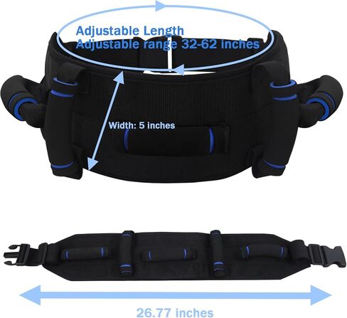 Gait Belts Transfer Belts for Seniors, Gate Belt for Elderly with 7 Handles, Walking Belt for Elderly Physical Therapy with Quick Release Buckle, Standing Aids & Supports in Saudi Arabia