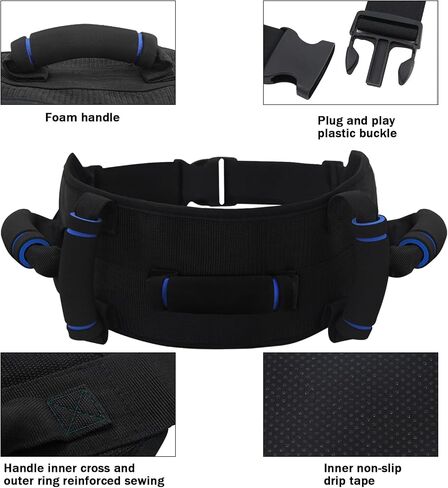 Gait Belts Transfer Belts for Seniors, Gate Belt for Elderly with 7 Handles, Walking Belt for Elderly Physical Therapy with Quick Release Buckle, Standing Aids & Supports in Saudi Arabia