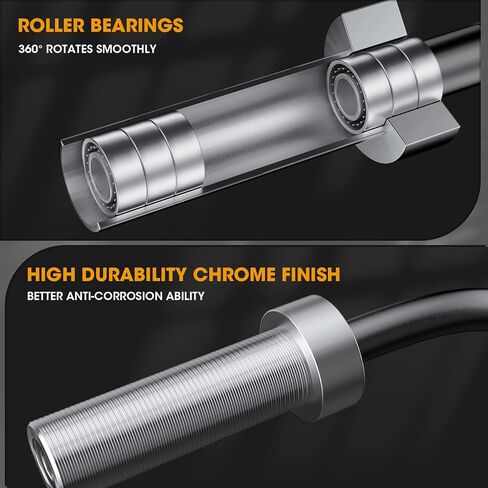 FEIERDUN Olympic EZ Curl Bar قضيب تدريب القوة، قضيب حديد من الكروم الملولب لرفع الأثقال، دفعات الورك، القرفصاء والطعنات بسعة 380 رطل in Saudi Arabia