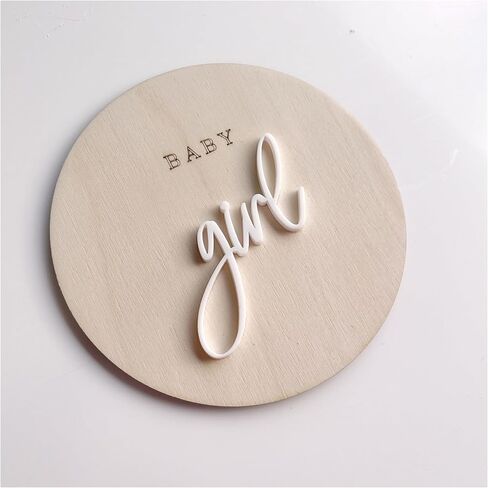 FELIXTA SET 2 OF He's Here/She's Here Wooden Baby Announcement Sign, WHITE (06) in Saudi Arabia