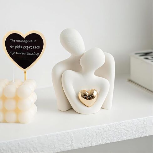 Heart Decor for Couple-Home Decor Living Room Sculptures Modern Home Office Decorations for Bedroom Couple Figurine Heart Decor(Black) in Saudi Arabia