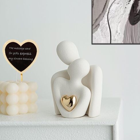 Heart Decor for Couple-Home Decor Living Room Sculptures Modern Home Office Decorations for Bedroom Couple Figurine Heart Decor(Black) in Saudi Arabia