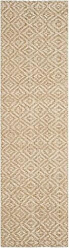 SAFAVIEH Natural Fiber Collection Runner Rug - 2'3" x 14', Ivory & Natural, Handmade Jute, Ideal for High Traffic Areas in Living Room, Bedroom (NF261A) in Saudi Arabia