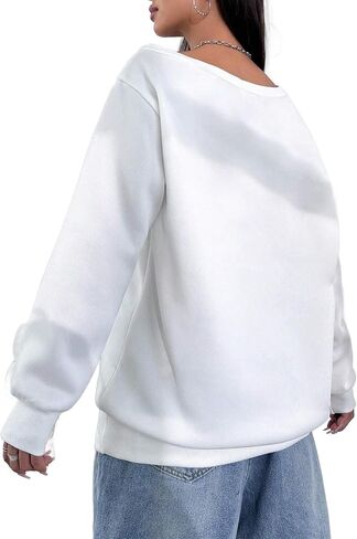 Remidoo Womens Off Shoulder Sweatshirt Drop Shoulder Oversized Long Sleeve Pullover Top in Saudi Arabia