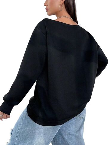 Remidoo Womens Off Shoulder Sweatshirt Drop Shoulder Oversized Long Sleeve Pullover Top in Saudi Arabia