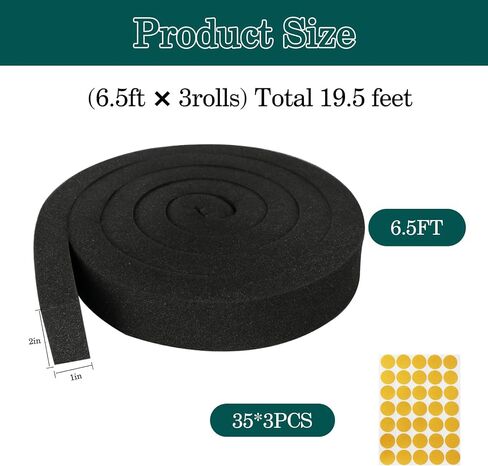 2 Rolls Air Conditioner Window Seal - 2 in x1 in Weather Stripping for AC Window Seal Insulation, Non-Adhesive Foam with Glue Points, Air Conditioner Foam, Total 13FT in Saudi Arabia