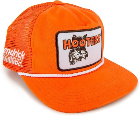 قبعة Chase Elliott #9 NASCAR 2024 Hooters Racing مرقعة الراعي المصقول من نسيج قطني طويل برتقالي in Saudi Arabia