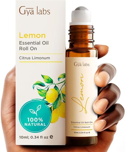 Gya Labs Lemon Essential Oil Roll On - Relaxing Gifts for Women - Calming Essential Oils Aromatherapy Roll On with Essential Oil Blends (0.34 Fl Oz) in Kuwait