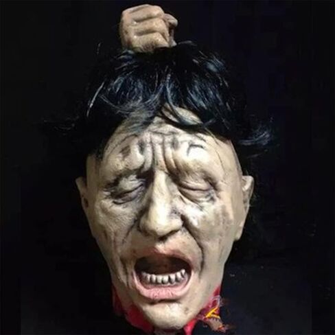 AngryMonkey Halloween Hanging Severed Head Decoration,Scary Bloody Cut Head Corpse Realistically Latex Head Prop in Saudi Arabia