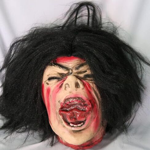 AngryMonkey Halloween Hanging Severed Head Decoration,Scary Bloody Cut Head Corpse Realistically Latex Head Prop in Saudi Arabia