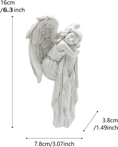 Sleeping Angel Statue Door Corner Decor, 6.3 Inch Tall Resin Angel Figurines Door Frame Decoration, Guardian Angel Sculpture Door Sitter for Home Window Cabinet Edge Ornaments Gift (Left) in Saudi Arabia