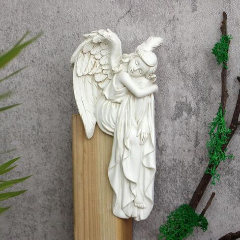 Sleeping Angel Statue Door Corner Decor, 6.3 Inch Tall Resin Angel Figurines Door Frame Decoration, Guardian Angel Sculpture Door Sitter for Home Window Cabinet Edge Ornaments Gift (Left) in Saudi Arabia