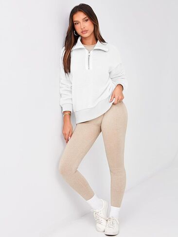 سترة نسائية من Glamaker بنصف سحاب من الصوف وأكمام طويلة فضفاضة غير رسمية من شيربا مع طية صدر السترة سترة غامضة 2024 in Kuwait