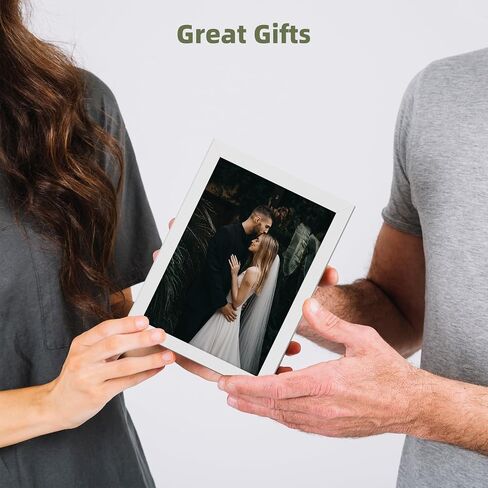 HappyHapi 5x7 Picture Frames, 7 Pack Photo Frames, Display Pictures 5x7 without Mat or 4x6 with Mat, Wall Hanging Photo Frame or Tabletop Display (White) in Saudi Arabia
