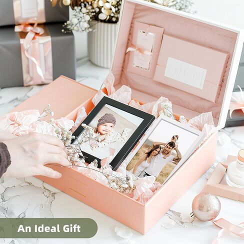 إطارات صور HappyHapi مقاس 5x7، 7 إطارات صور، عرض صور 5x7 بدون حصيرة أو 4x6 مع حصيرة، إطار صور معلق على الحائط أو شاشة عرض على الطاولة (أبيض) in Kuwait