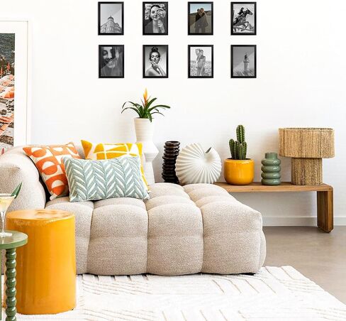 إطارات صور HappyHapi مقاس 5x7، 7 إطارات صور، عرض صور 5x7 بدون حصيرة أو 4x6 مع حصيرة، إطار صور معلق على الحائط أو شاشة عرض على الطاولة (أبيض) in Kuwait