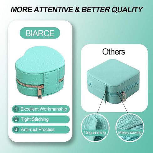 4Pcs Heart-Shaped Small Jewelry Box Travel Jewelry Case Girls Mini Jewelry Box for Rings Earrings Necklaces Organizing Portable PU Leather Jewerly Organizer for Women in Saudi Arabia