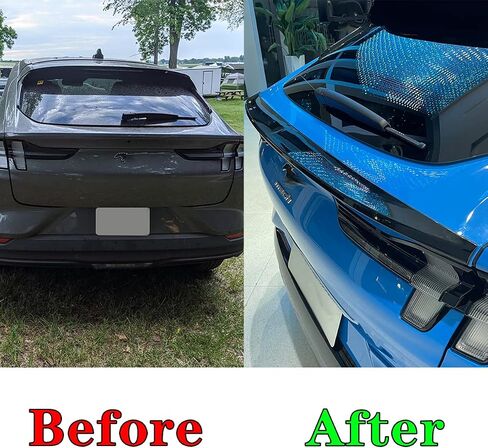 BestEvMod Compatible with Mustang Mach E Rear Spoiler OEM Style Trunk Spoiler Wing, Compatible with 2021 2022 2023 Mustang mach e Exterior Accessories(Carbon Fiber) in Saudi Arabia