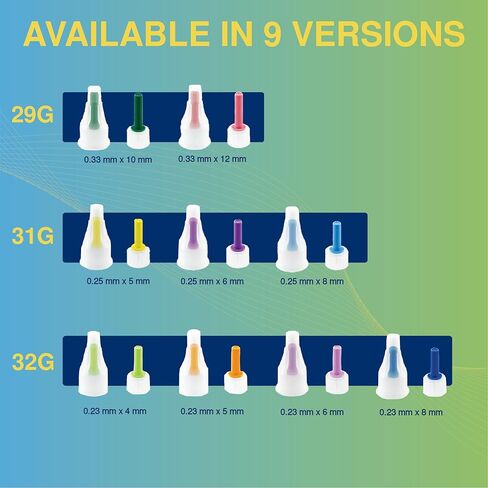 Droplet Micron Insulin Pen Needles 34G x 3.5mm, 100ct Box, Short & Thin Design for Maximum Comfort, Easy at-Home Injection & Designed to Prevent Leakage, Compatible with Most Pen Injectors in Saudi Arabia