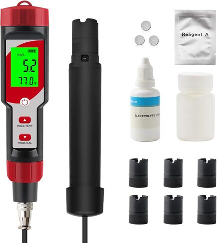 مجموعة اختبار الأكسجين المذاب مع كابل كهربائي بطول 3.6 قدم، ومقياس رقمي مع ATC، وأجهزة قياس الأكسجين المذاب وملحقات للمياه، وتربية الأحياء المائية، وبركة الأسماك، ونطاق تخمير البيرة: 0.0-40.0 ملجم/لتر in Kuwait